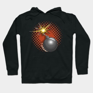 Cartoon Bomb With Burning Fuse in Pop art style. Vector illustration. Hoodie